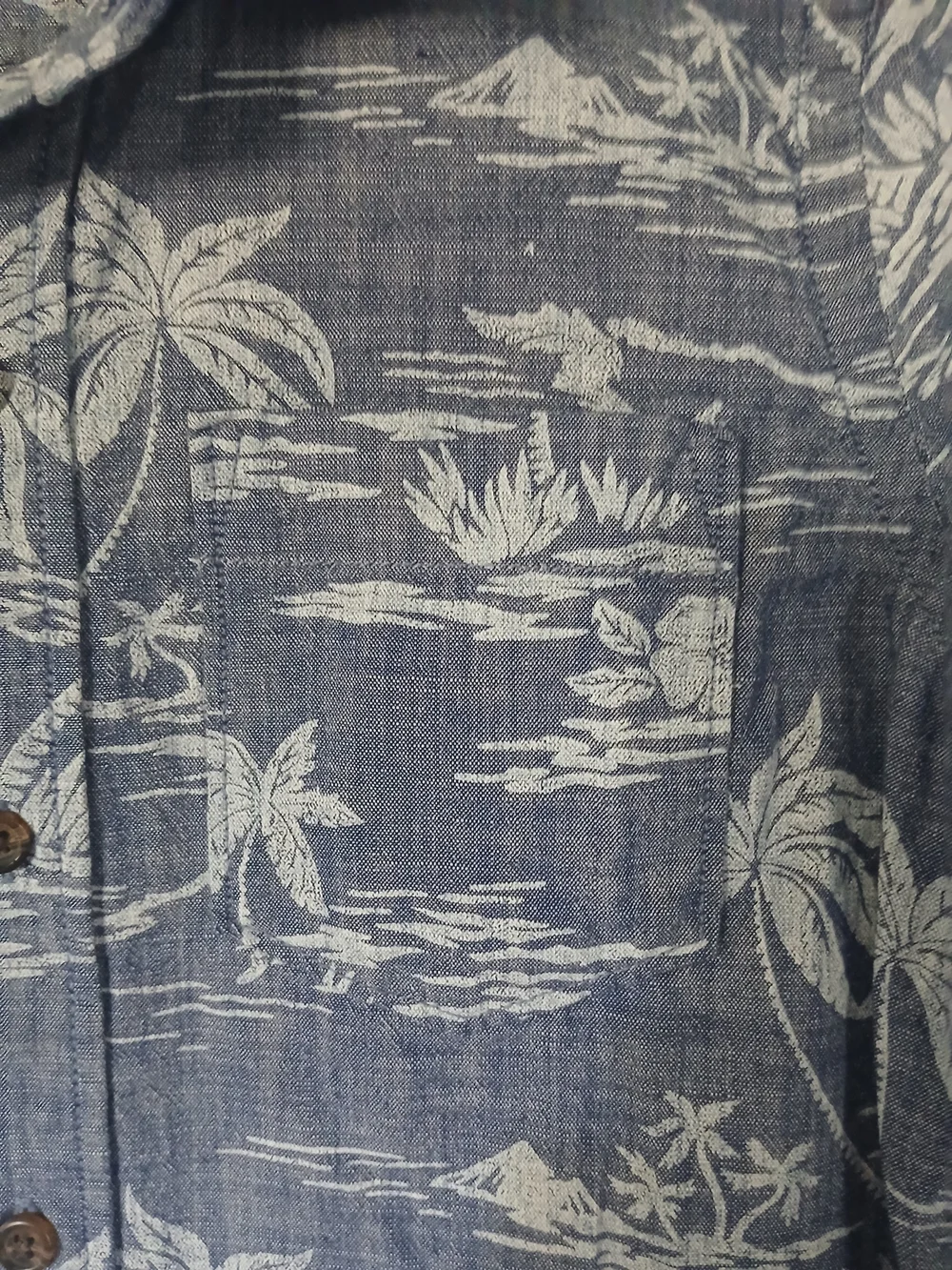 Kids GAP Blue Palm-Print Short-Sleeve Shirt